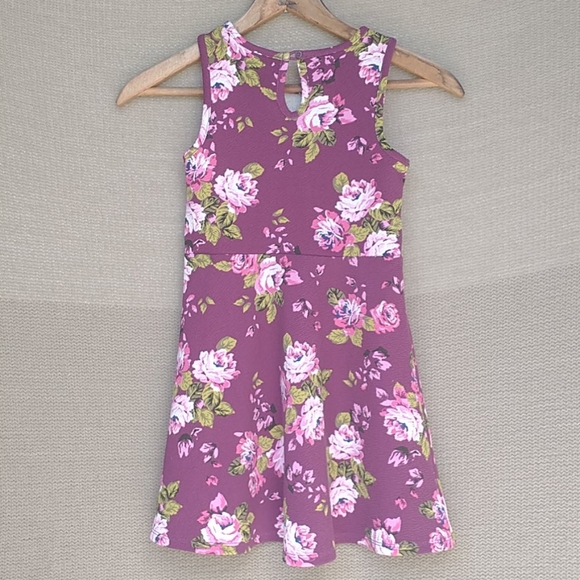 Route 67 Girl's Dress Plum Floral Aline - Picture 7 of 11